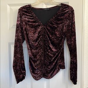 Lauren Ralph Lauren Women's Velvet Top - Burgundy